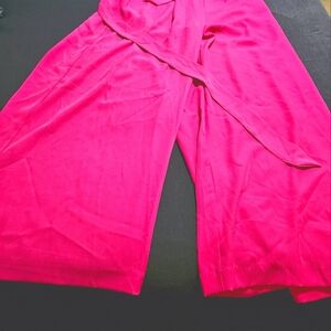 Hot pink jumpsuit wide legs